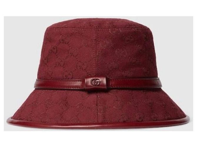 Gucci GG Monogram Bucket Hat aus Baumwolle Rot - Ansicht 9