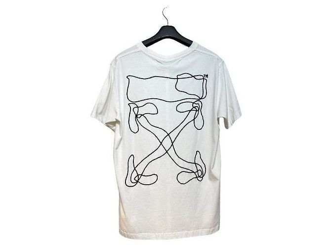 Off White Herren kurzärmelig bestickt weiß Silber - Ansicht 2