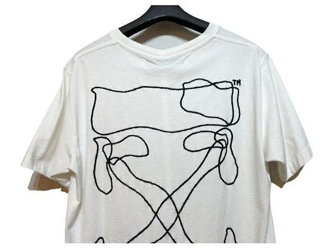 Off White Herren kurzärmelig bestickt weiß Silber - Ansicht 4