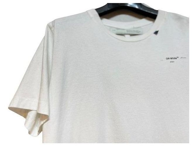 Off White Herren kurzärmelig bestickt weiß Silber - Ansicht 7