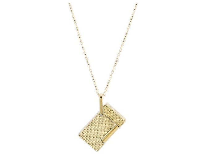 St Dupont Accendino con cordino da collo Diamond Head Black D'oro - vista 3