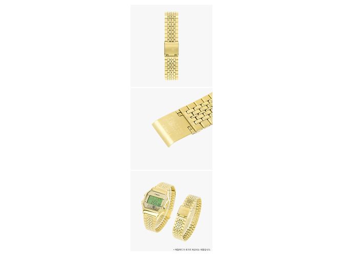 Maison Martin Margiela Conjunto de Presente Relógio Digital Timex em Metal Dourado - vista 9