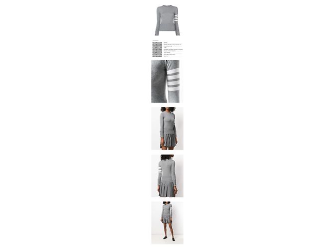 Thom Browne Knit Stripe Cashmere Grey - vue 2