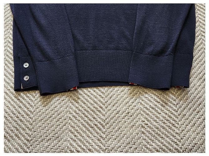 Thom Browne Merinowoll-Strick mit diagonalem Armband Schwarz - Ansicht 4