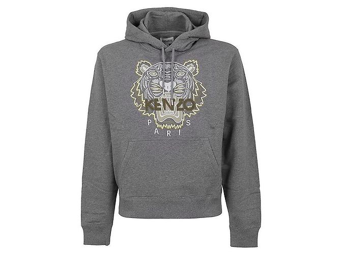 Kenzo Grauer Hoodie mit besticktem Tiger-Logo Braun - Ansicht 10