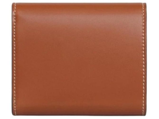 Céline Cartera con solapa de piel de cordero lisa Castaño - vista 7