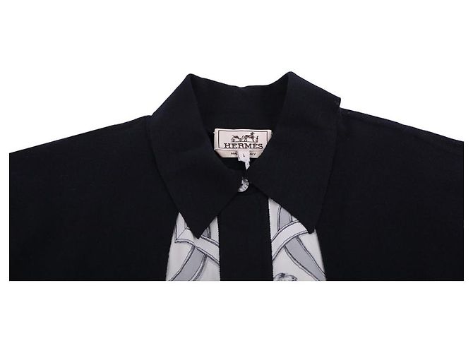 Hermès Kurzarm-Strickhemd mit doppler Vorderseite Mehrfarben - Ansicht 10