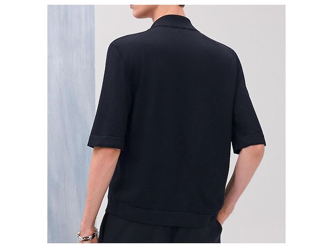 Hermès Kurzarm-Strickhemd mit doppler Vorderseite Mehrfarben - Ansicht 7