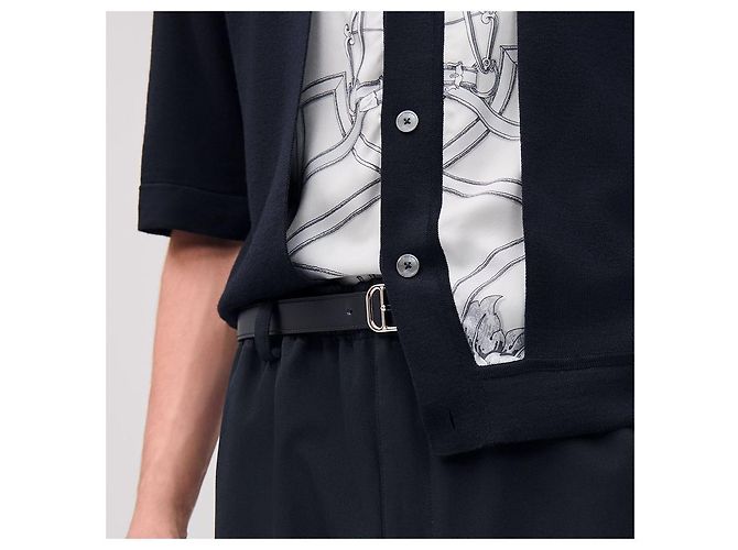 Hermès Kurzarm-Strickhemd mit doppler Vorderseite Mehrfarben - Ansicht 8