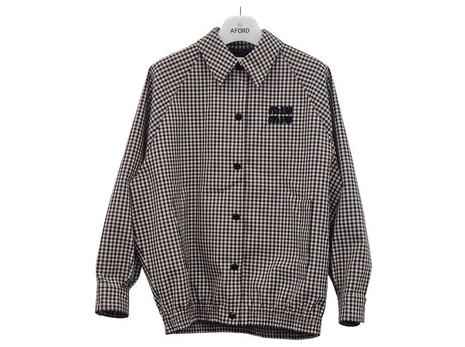 Miu Miu Gingham Check Bomber Jacket - view 4
