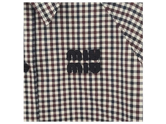Miu Miu Gingham Check Bomber Jacket - view 6