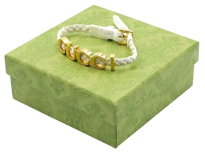 Gucci Bracciale in pelle Bianco - vista 4