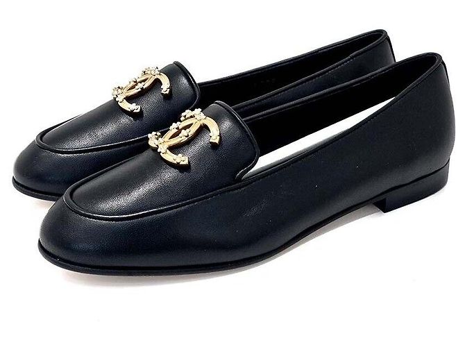 Chanel Mocassini in pelle di agnello con logo Nero - vista 2