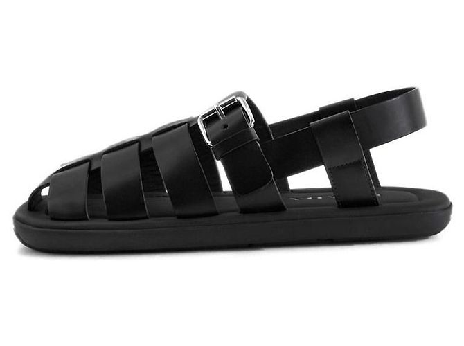 Prada Sandali in pelle spazzolata Nero - vista 6