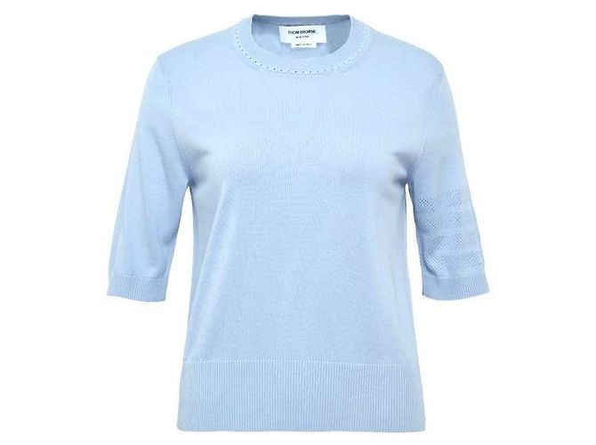 Thom Browne Jersey Pointelle T-Shirt Blau - Ansicht 3