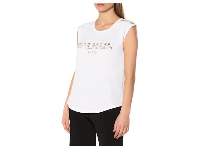 Balmain Top de algodón con logo estampado y botones Multicolor - vista 11