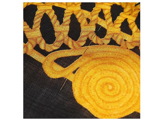 Dior Foulard quadrato in lana e seta con motivo floreale nero e giallo - vista 5