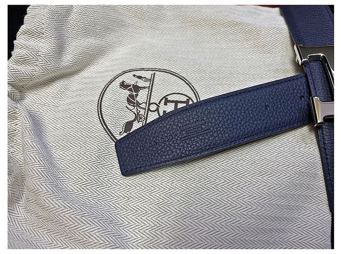 Hermès Cintura reversibile Classic Silver Nero Blu Multicolore - vista 7