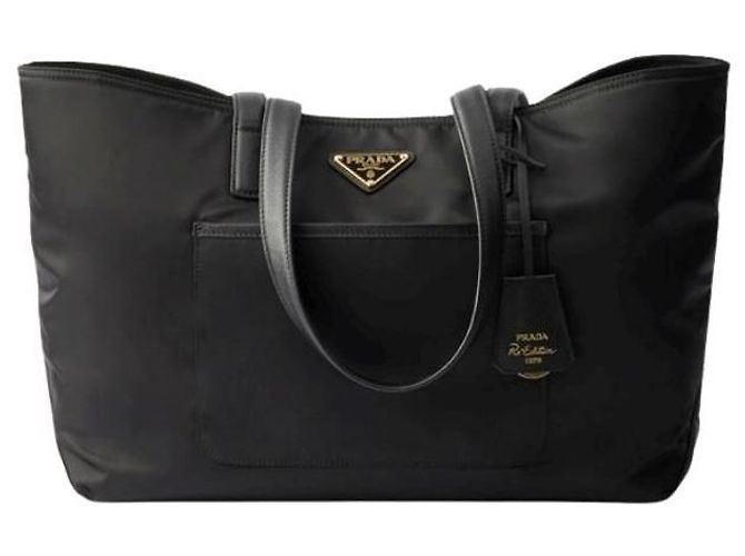Prada Borsa Tote Re-Nylon Medium Re-edition OOO Nero - vista 8