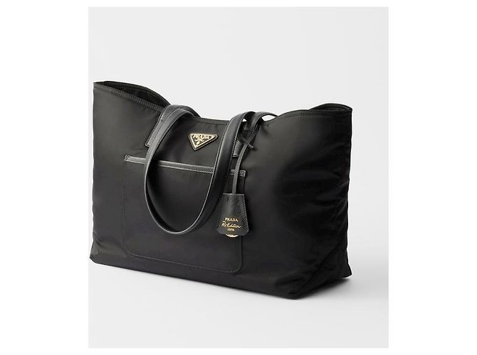 Prada Borsa Tote Re-Nylon Medium Re-edition OOO Nero - vista 9