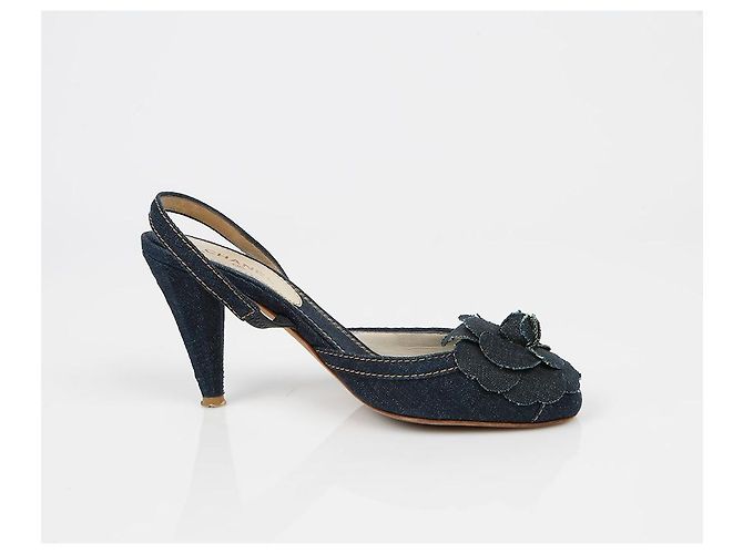 Chanel Décolleté Camelia Slingback Taglia Nero - vista 8
