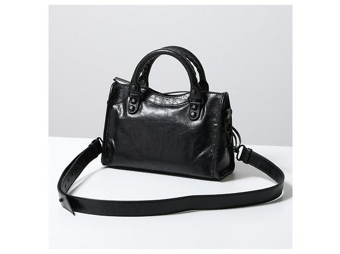 Balenciaga Le City Bag Mini mit Messing-Akzenten Schwarz - Ansicht 4