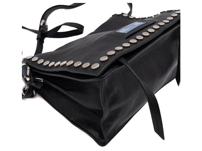 Prada Borsa a spalla e crossbody borchiata in pelle nera Nero - vista 10