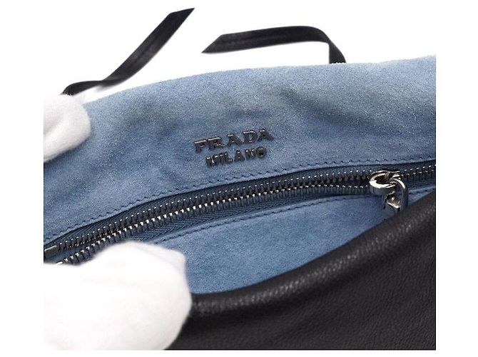 Prada Borsa a spalla e crossbody borchiata in pelle nera Nero - vista 7