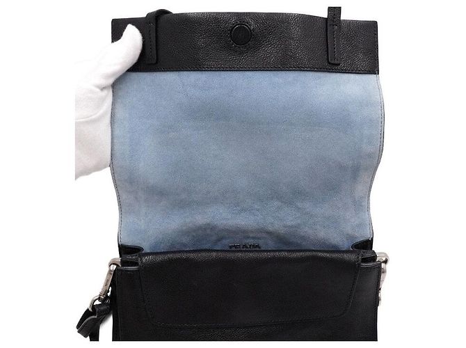 Prada Borsa a spalla e crossbody borchiata in pelle nera Nero - vista 8