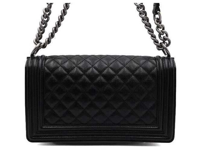 Chanel Borsa a tracolla Medium Flap in pelle Caviar nera Nero - vista 4