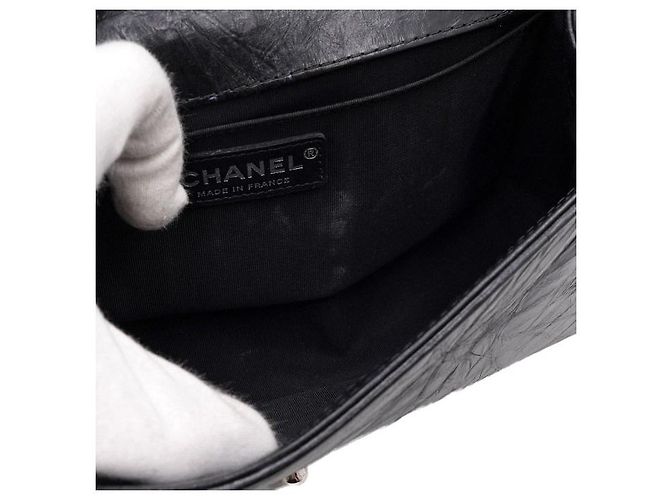 Chanel Borsa a spalla e crossbody Boy Medium in vitello nero con catena argento - vista 7