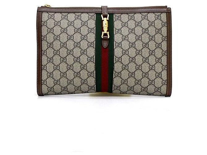 Gucci Borsa Clutch Supreme GG Web Jackie Marrone - vista 2