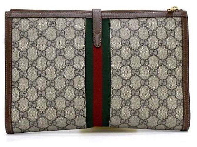 Gucci Borsa Clutch Supreme GG Web Jackie Marrone - vista 5