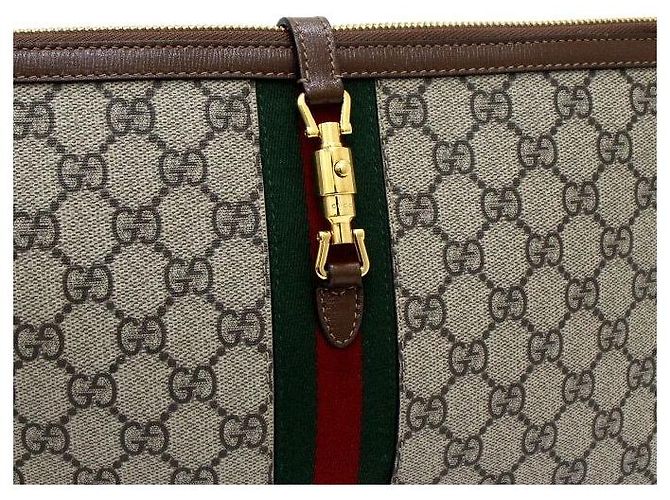 Gucci Borsa Clutch Supreme GG Web Jackie Marrone - vista 9