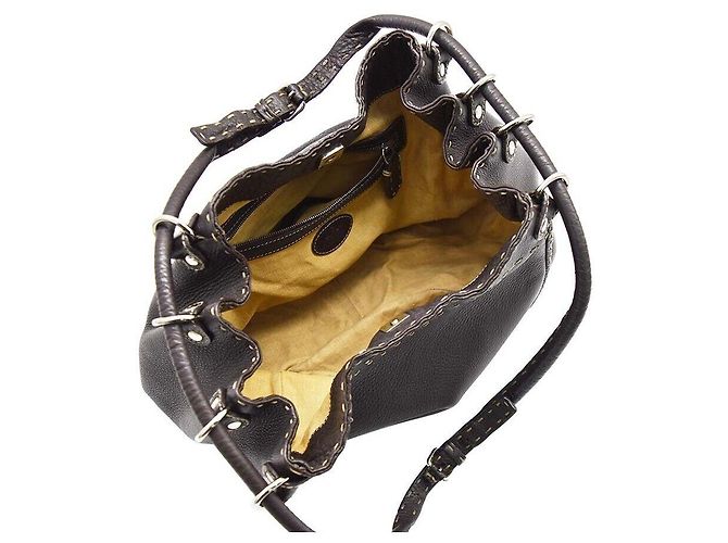 Fendi Bolso de hombro bucket Sellaria de cuero - vista 6