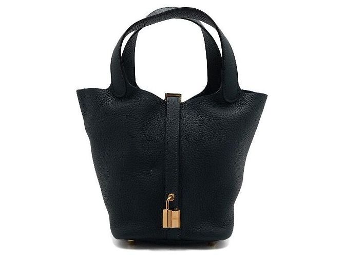 Hermès Borsa tote Picotin Lock tono oro Nero - vista 2