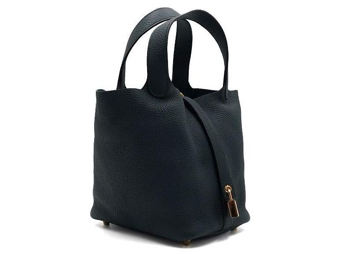 Hermès Borsa tote Picotin Lock tono oro Nero - vista 4