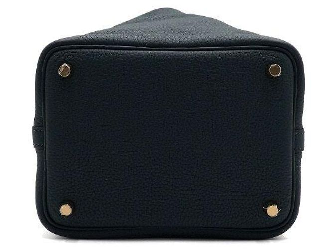 Hermès Borsa tote Picotin Lock tono oro Nero - vista 7