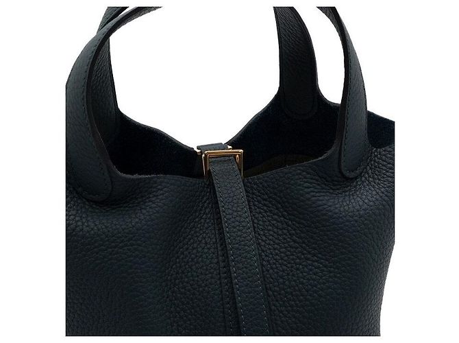 Hermès Borsa tote Picotin Lock tono oro Nero - vista 8