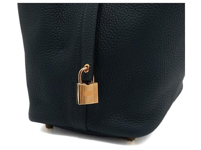 Hermès Borsa tote Picotin Lock tono oro Nero - vista 9