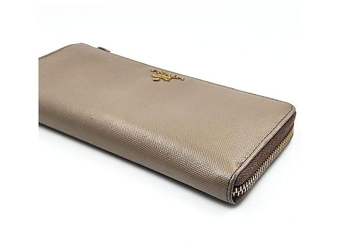 Cartera con cremallera Prada Saffiano de piel rosa - vista 3