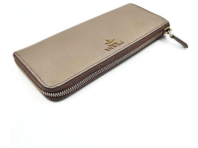Cartera con cremallera Prada Saffiano de piel rosa - vista 4
