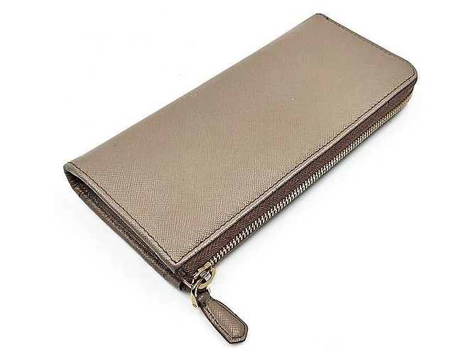 Cartera con cremallera Prada Saffiano de piel rosa - vista 5