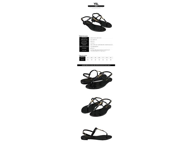 Saint Laurent Sandali bassi Cassandra in vernice Nero - vista 2