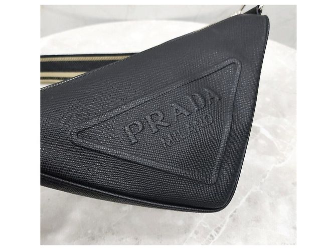 Prada Borsa a tracolla Triangle in pelle Saffiano - vista 4