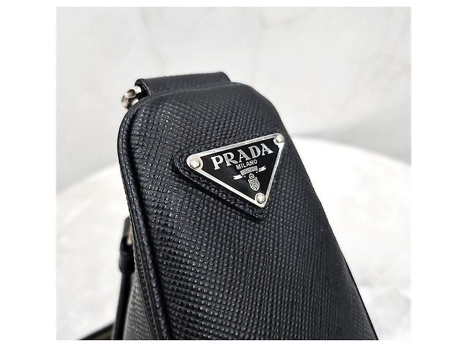 Prada Borsa a tracolla Triangle in pelle Saffiano - vista 6