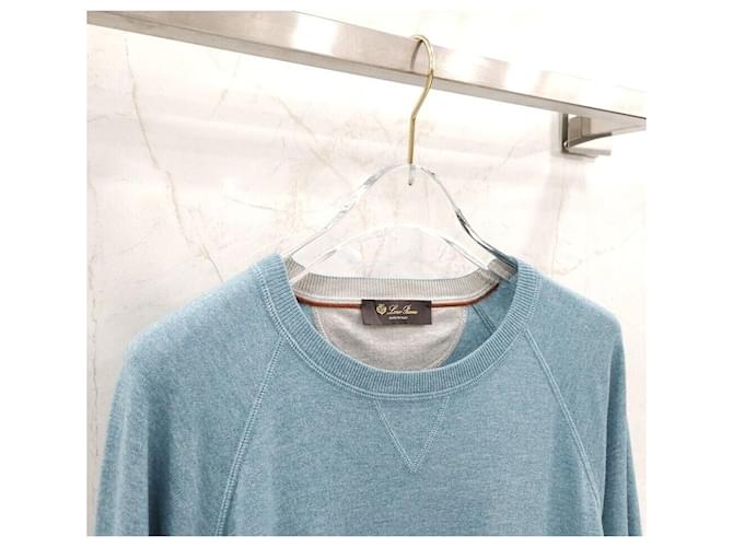 Loro Piana Kaschmir-Strickpullover mit Rundhalsausschnitt Blau - Ansicht 3