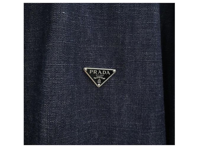 Prada Chambray Denim Jacke mit Reißverschluss - Ansicht 4