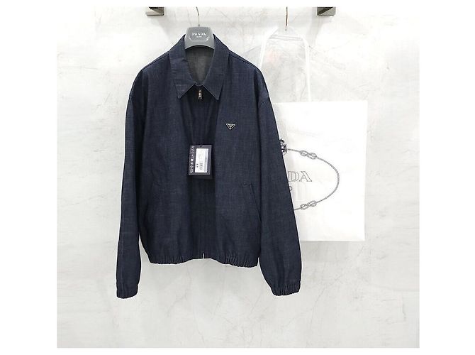 Prada Chambray Denim Jacke mit Reißverschluss - Ansicht 6