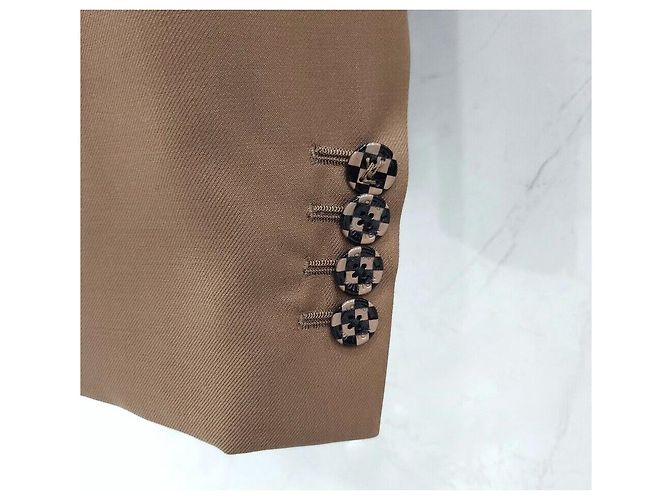 Giacca Louis Vuitton Damier con cintura marrone - vista 6